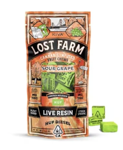 Kiva - LOST FARM - SOUR GRAPE (HUF DIESEL) - LIVE RESIN  CHEWS