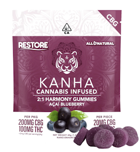 Kanha - 2:1  ACAI BLUEBERRY CBG:THC NANO  10-PACK GUMMIES