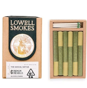 Lowell herb co - THE SOCIAL SATIVA 0.6G PREROLL 6-PACK