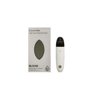 Bloom - BLOOM LIVE - CEREAL MILK 0.5G LIVE RESIN SURF ALL-IN-ONE DISPOSABLE