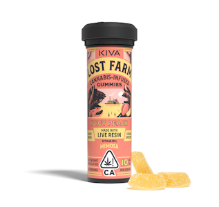 Kiva - JUICY PEACH MIMOSA LOST FARM 10-PACK LIVE ROSIN GUMMIES