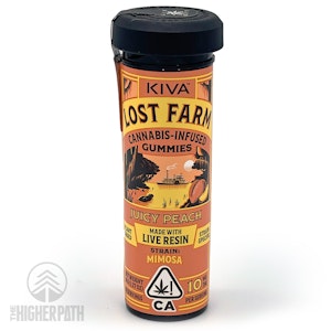 Kiva - LOST FARM - JUICY PEACH (STRAIN) LIVE RESIN GUMMIES (MIMOSA)