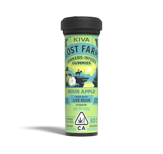 Kiva - SOUR APPLE DO-SI-DOS 10-PACK LOST FARM LIVE RESIN GUMMIES