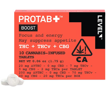 Level - PROTAB+ BOOST THC, THCV, CBG, THCA 10-PACK TABLETS