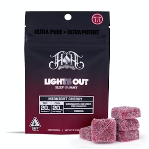 Heavy hitters - LIGHTS OUT MIDNIGHT CHERRY 1:1 THC:CBN 5-PACK SLEEP GUMMIES