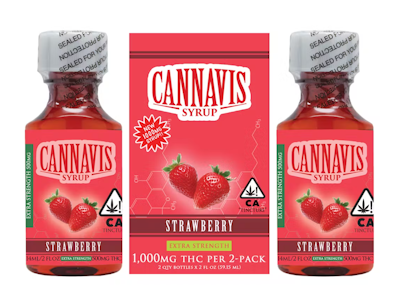Cannavis - STRAWBERRY 1,000MG (EXTRA STRENGTH) SYRUP 2-PACK