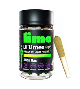 Lime - ALIEN GAS ( LIL' LIMES ) DIAMONDS-INFUSED (.5G PREROLLS) 5-PACK
