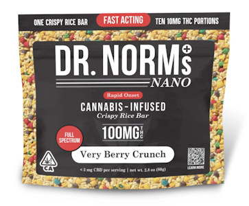 Dr. norm's - VERY BERRY CRUNCH 100MG NANO CRISPY RICE BAR