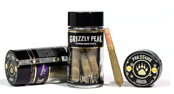 Grizzly peak - PRESSURE CUB CLAWS DIAMOND & KIEF INFUSED .7G PREROLL 5-PACK